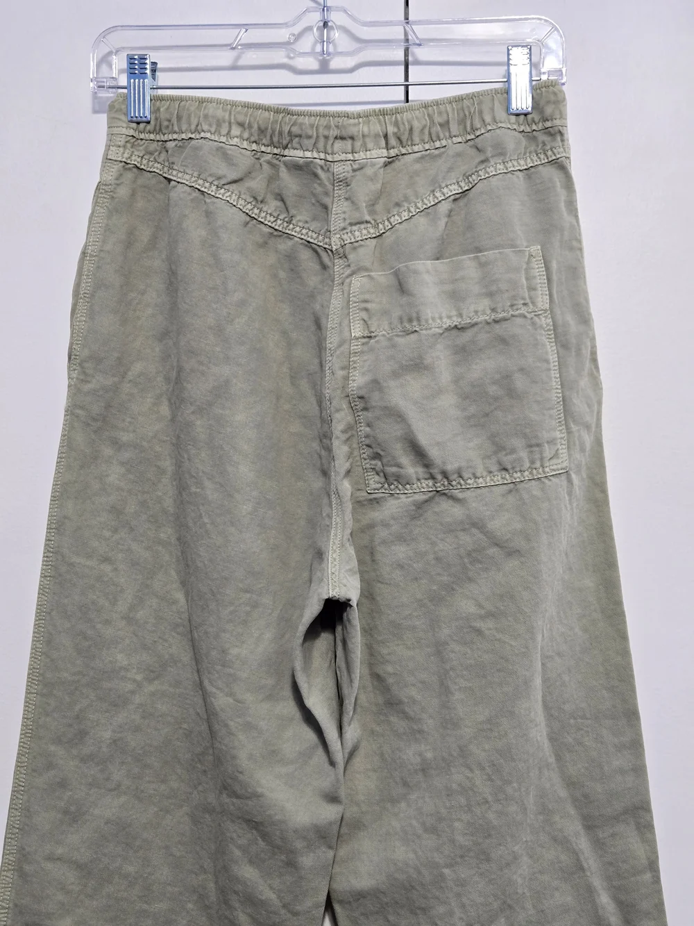 Zara Women’s Small Linen Blend Jogger Pants Sage Green Pull On Relaxed